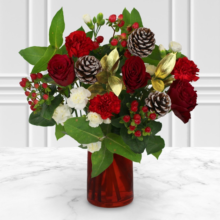 Crimson Frost Guaranteed UK Delivery for Christmas Post a Rose Christmas Flowers Christmas Flowers